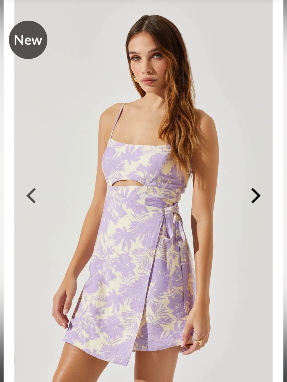 Astr Keyhole Wrap Floral Mini Dress